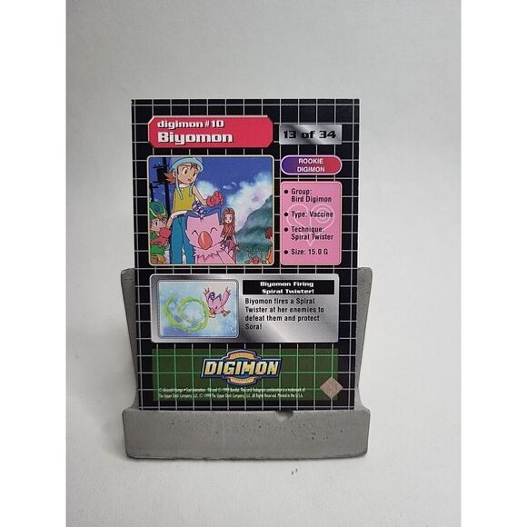 1999 UPPER DECK DIGIMON, Biyomon FULLPRISMHOLO -DP300 ROOKIE DIGIMON - LP/NM - Picture 2 of 2